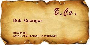 Bek Csongor névjegykártya